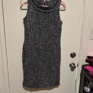 Talbots Black and Gray Textured Mini Dress